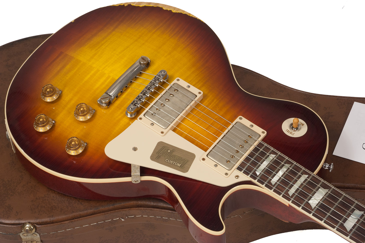 Gibson Custom Shop M2m Les Paul Standard 1958 2h Ht Rw #r862322 - Aged Bourbon Burst - Enkel gesneden elektrische gitaar - Variation 2