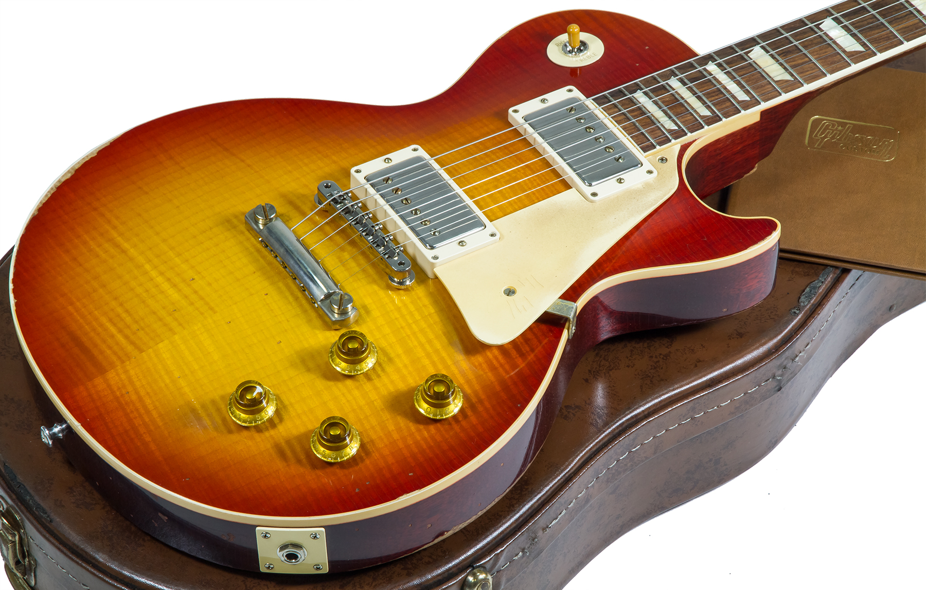 Gibson Custom Shop M2m Les Paul Standard 1958 Reissue 2019 2h Ht Rw #89849 - Heavy Aged First Burst - Enkel gesneden elektrische gitaar - Variation 1