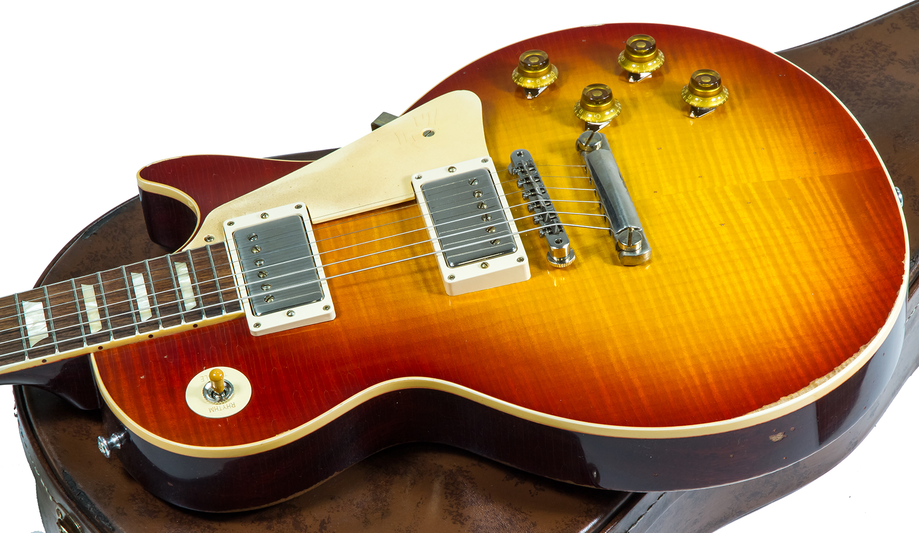 Gibson Custom Shop M2m Les Paul Standard 1958 Reissue 2019 2h Ht Rw #89849 - Heavy Aged First Burst - Enkel gesneden elektrische gitaar - Variation 2