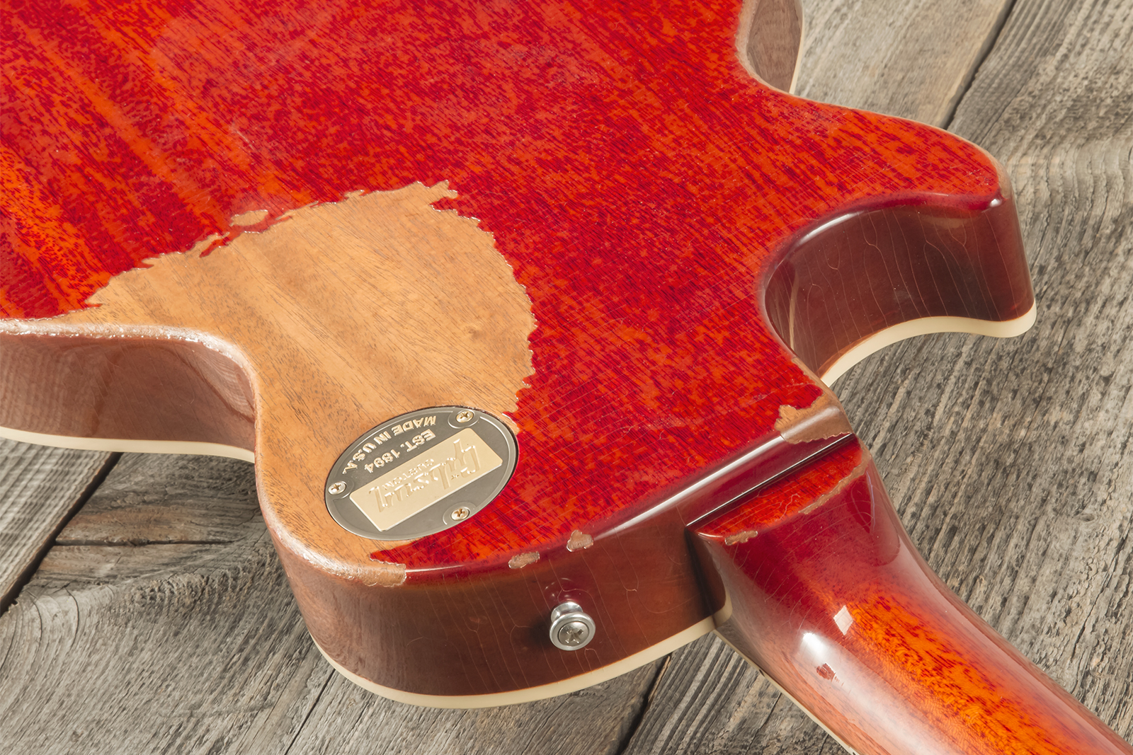 Gibson Custom Shop M2m Les Paul Standard 1959 2h Ht Rw #r961618 - Aged Sunrise Teaburst - Enkel gesneden elektrische gitaar - Variation 14