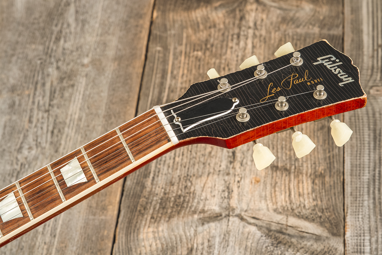 Gibson Custom Shop M2m Les Paul Standard 1959 2h Ht Rw #r961618 - Aged Sunrise Teaburst - Enkel gesneden elektrische gitaar - Variation 16