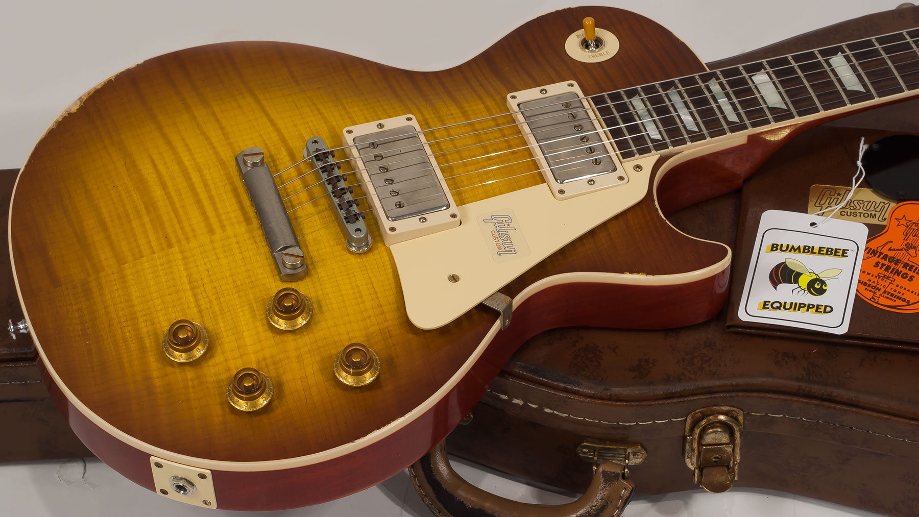 Gibson Custom Shop M2m Les Paul Standard 1959 2h Ht Rw #982197 - Heavy Aged Iced Tea - Enkel gesneden elektrische gitaar - Variation 2