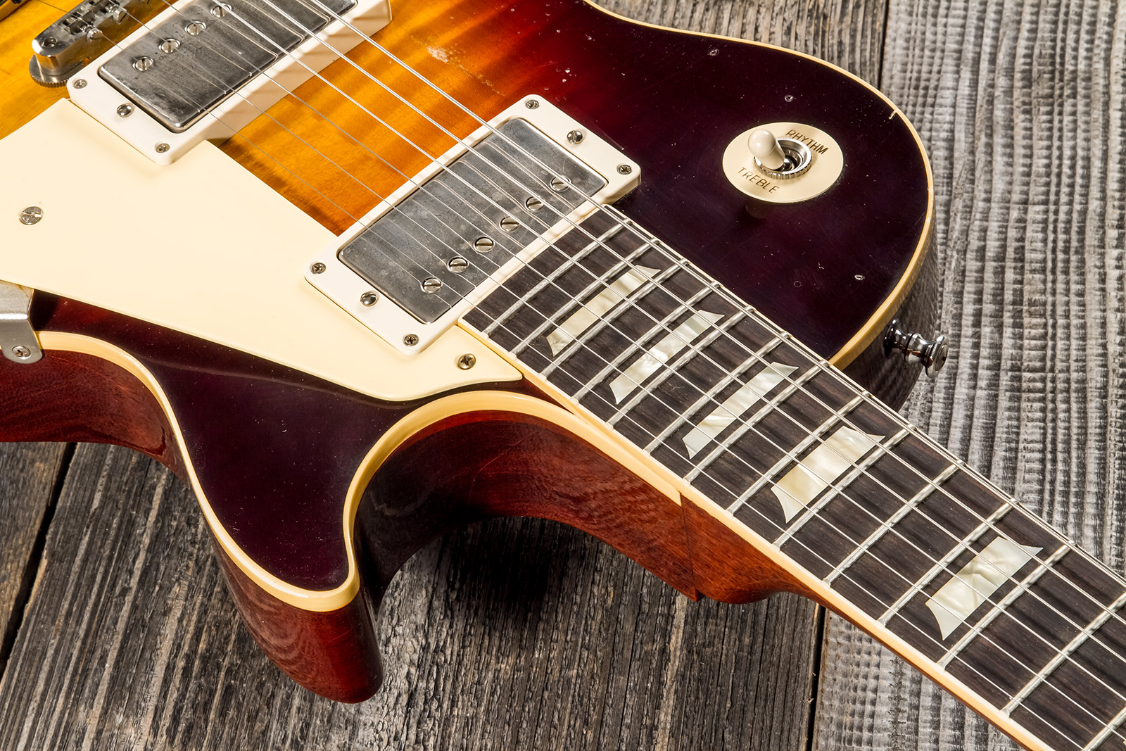 Gibson Custom Shop M2m Les Paul Standard 1959 Reissue 2h Ht Rw #932140 - Murphy Lab Light Aged Bourbon Burst - Enkel gesneden elektrische gitaar - Var