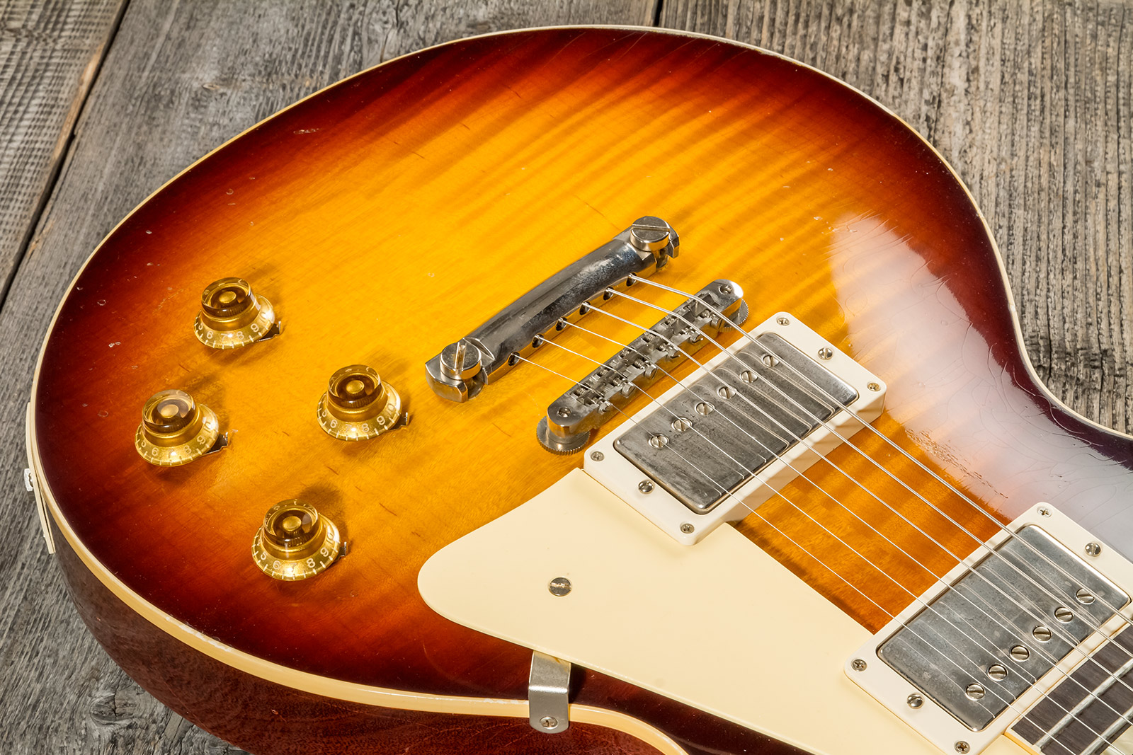 Gibson Custom Shop M2m Les Paul Standard 1959 Reissue 2h Ht Rw #932140 - Murphy Lab Light Aged Bourbon Burst - Enkel gesneden elektrische gitaar - Var