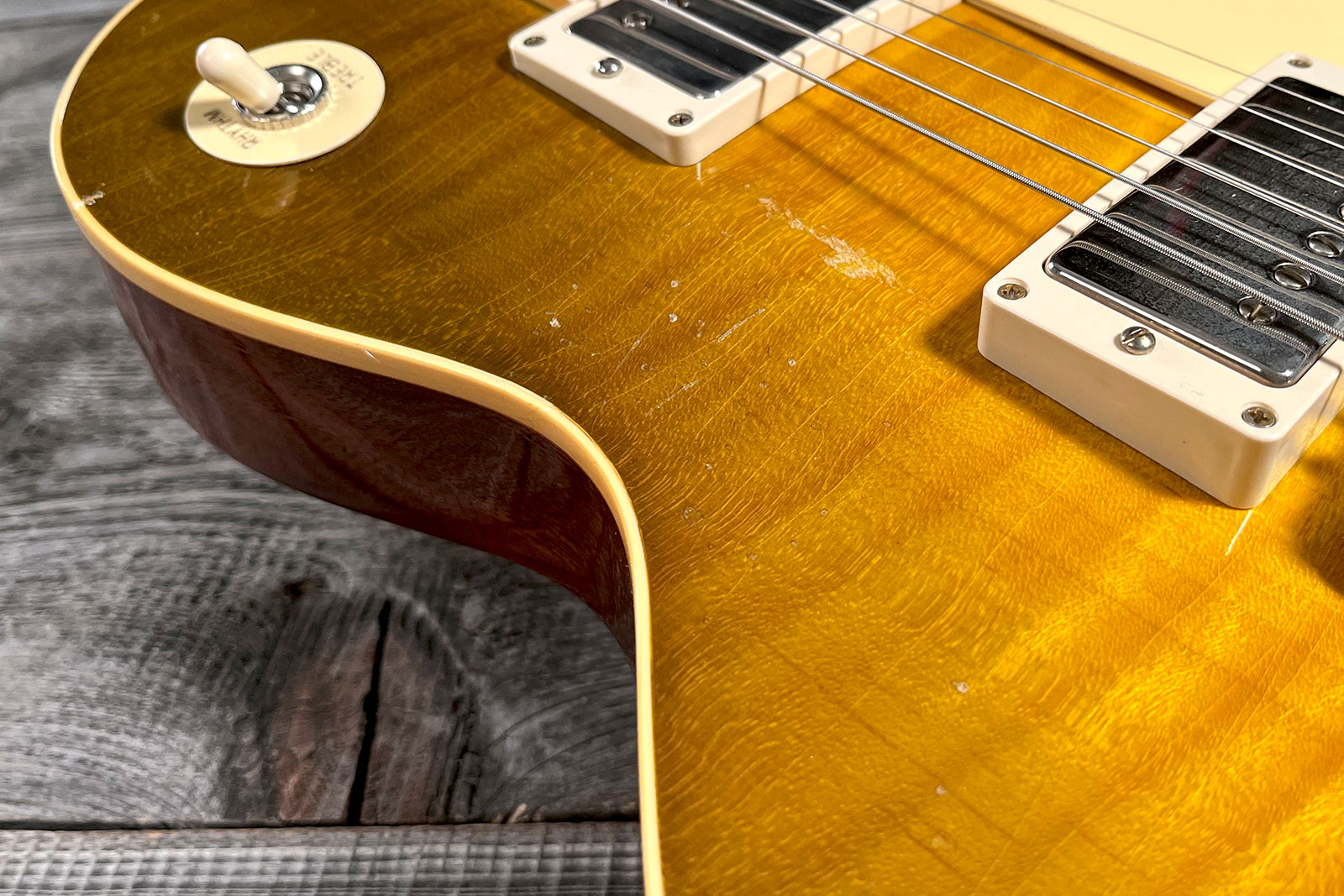 Gibson Custom Shop M2m Les Paul Standard 1959 Reissue 2h Ht Rw #932149 - Murphy Lab Light Aged Green Lemon Burst - Enkel gesneden elektrische gitaar -