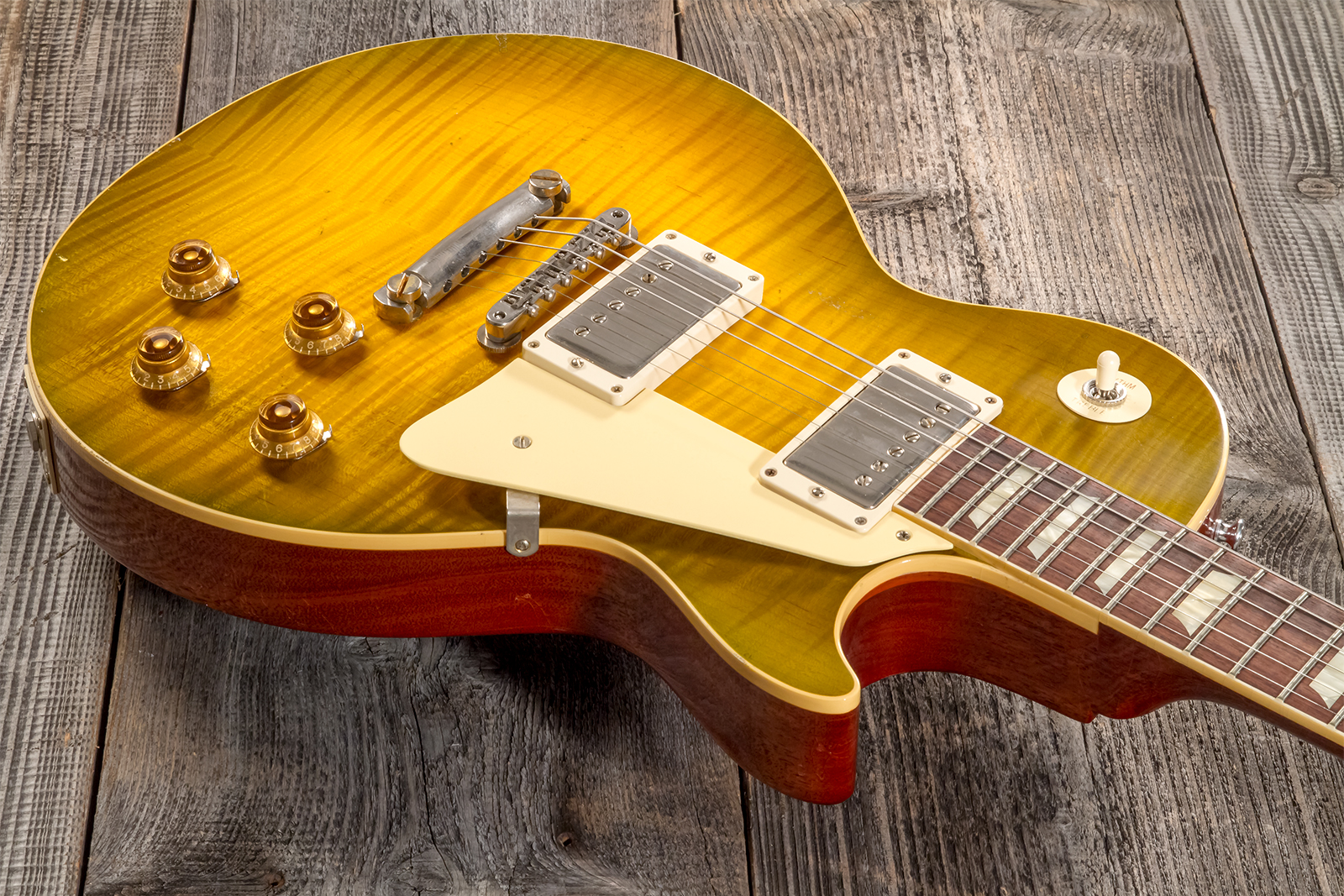 Gibson Custom Shop M2m Les Paul Standard 1959 Reissue 2h Ht Rw #932154 - Murphy Lab Light Aged Green Lemon Burst - Single cut gitaar - Variation 2