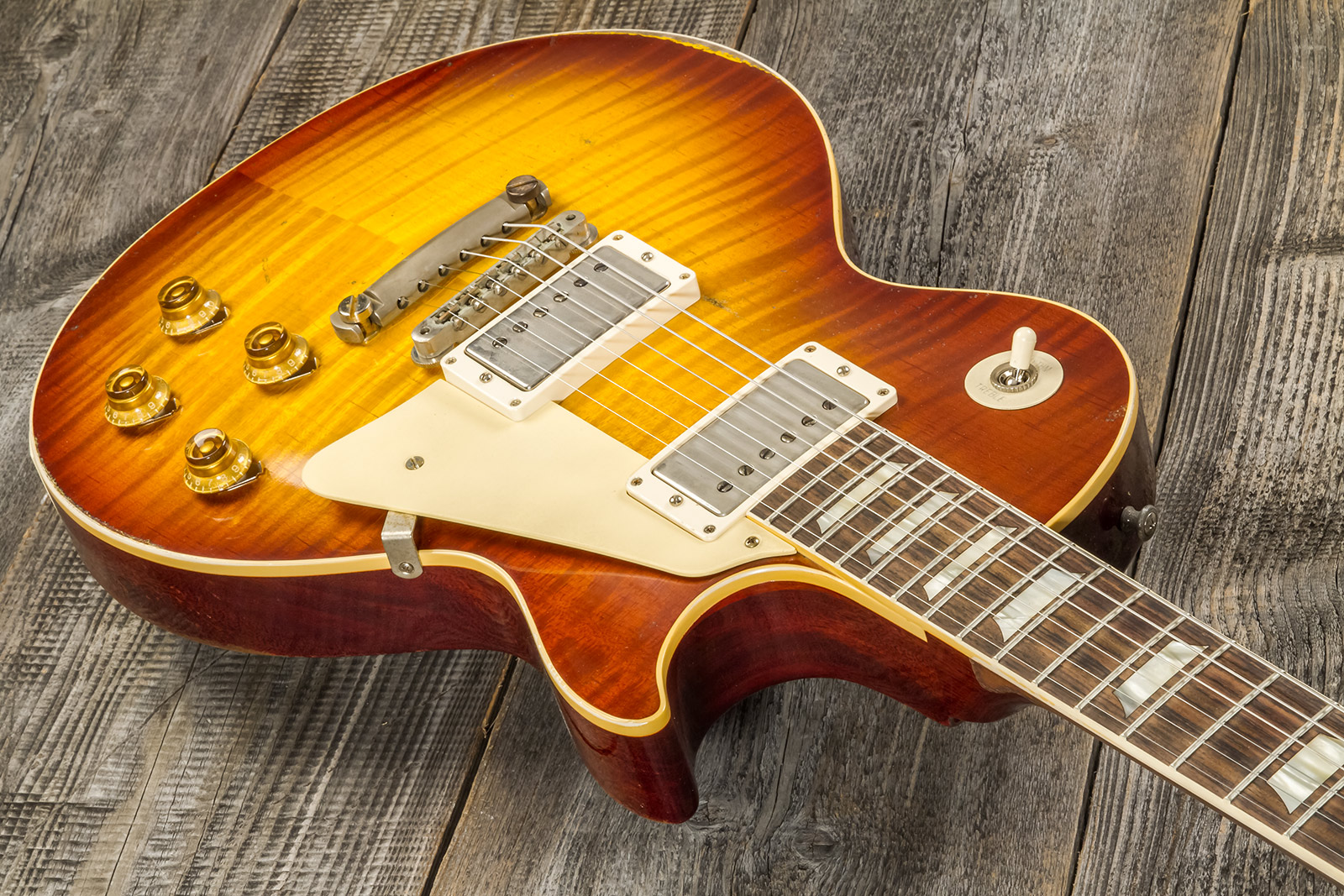 Gibson Custom Shop M2m Les Paul Standard 1959 Reissue 2h Ht Rw #932156 - Ultra Heavy Aged Iced Tea Burst - Enkel gesneden elektrische gitaar - Variati