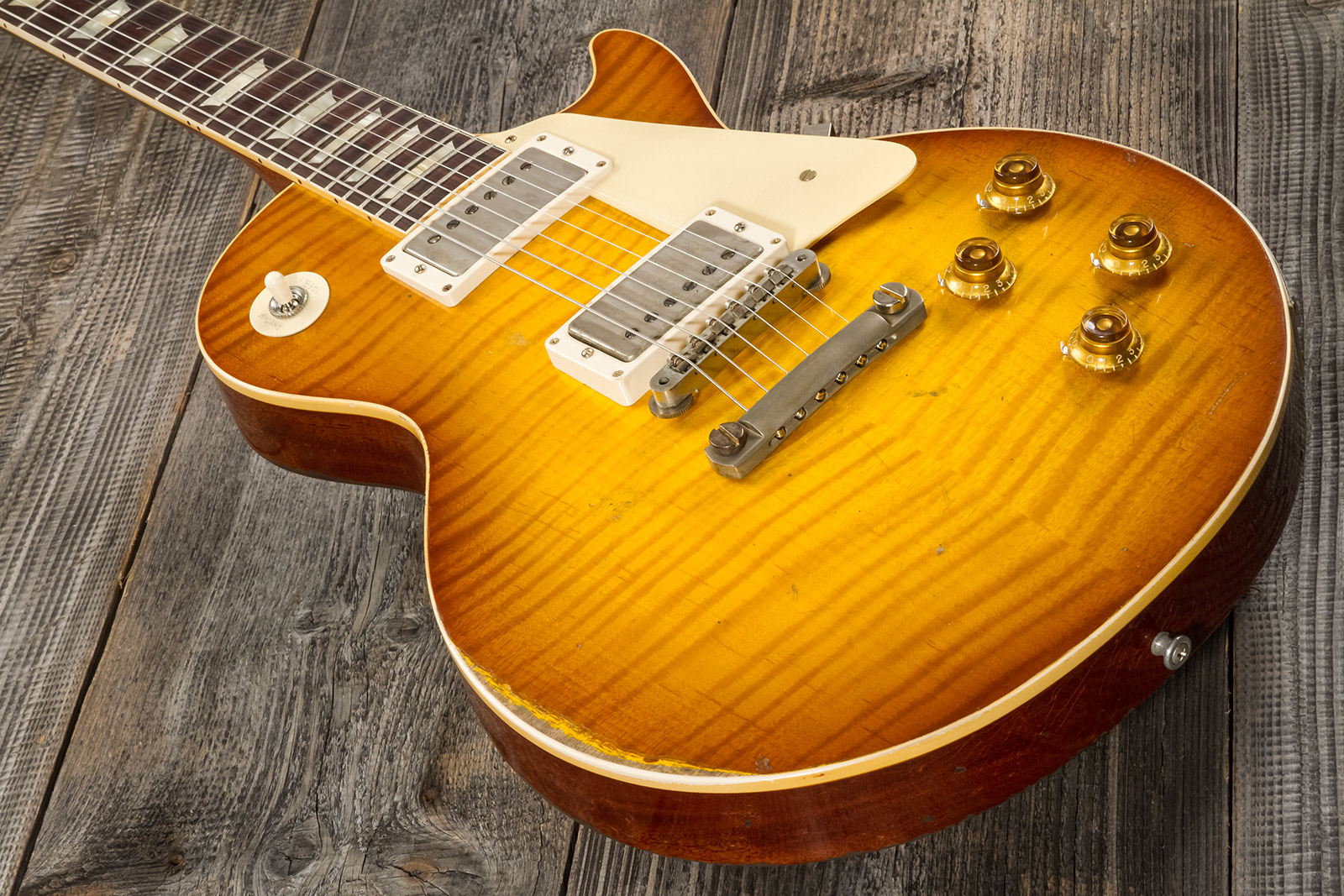 Gibson Custom Shop M2m Les Paul Standard 1959 Reissue 2h Ht Rw #932160 - Murphy Lab Heavy Light Aged Golden Poppy Burst - Enkel gesneden elektrische g