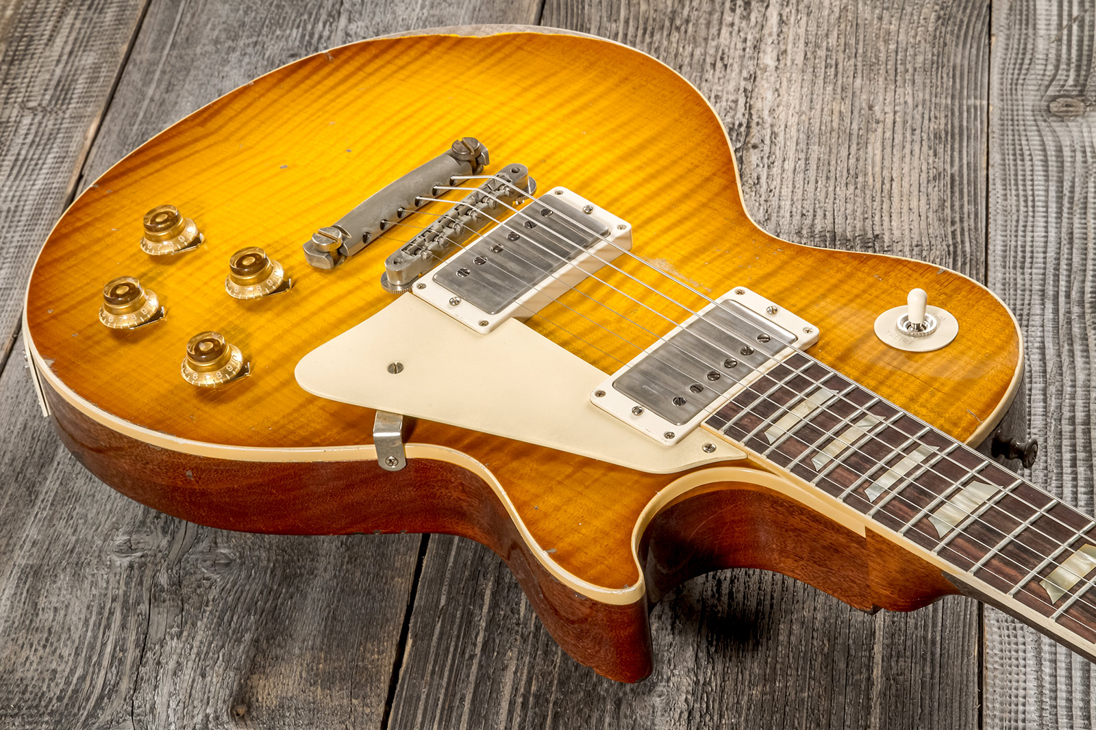 Gibson Custom Shop M2m Les Paul Standard 1959 Reissue 2h Ht Rw #932175 - Murphy Lab Ultra Heavy Aged Golden Poppy Burst - Enkel gesneden elektrische g