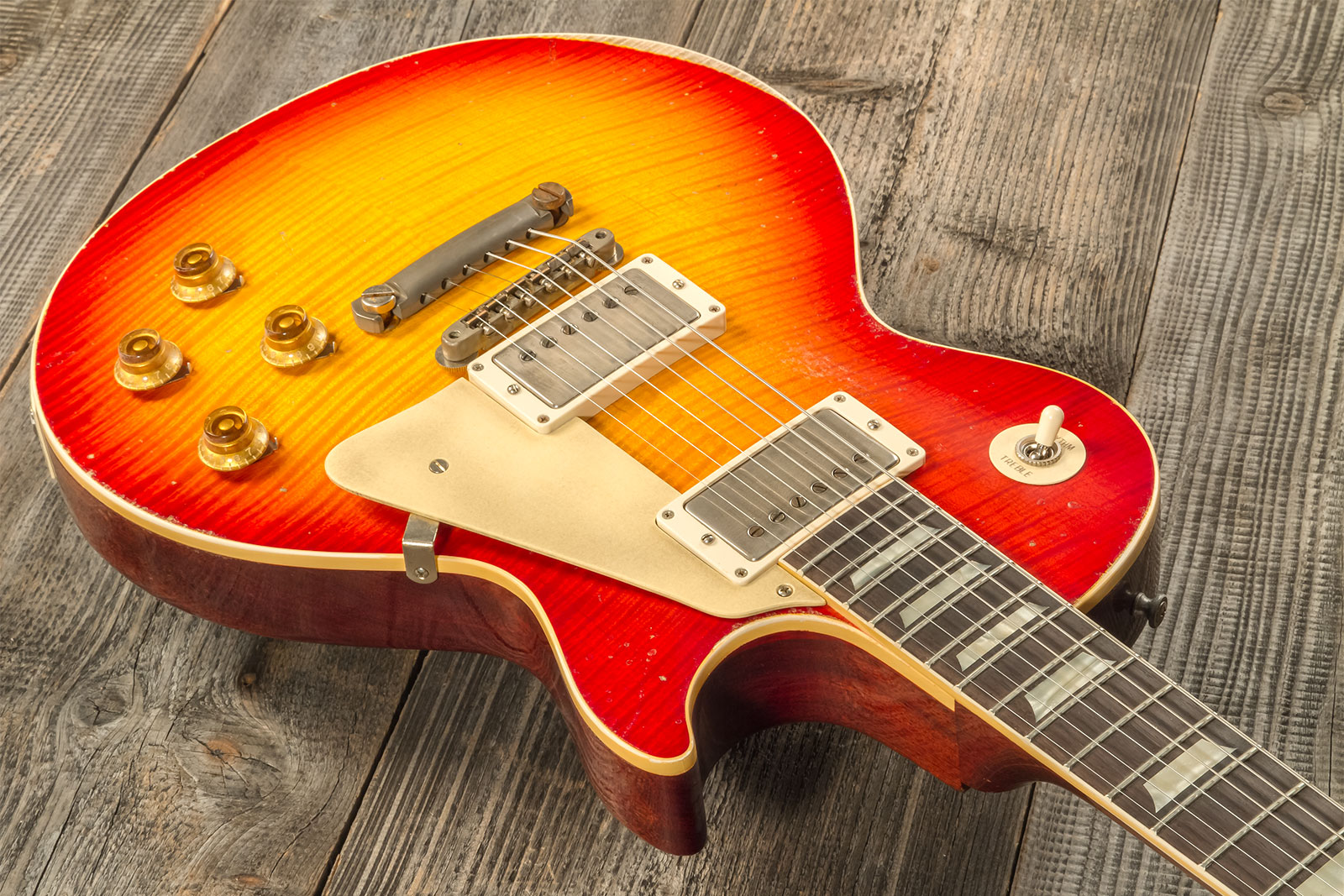 Gibson Custom Shop M2m Les Paul Standard 1959 Reissue 2h Ht Rw #934298 - Murphy Lab Ultra Heavy Aged Washed Cherry Sunburst - Enkel gesneden elektrisc