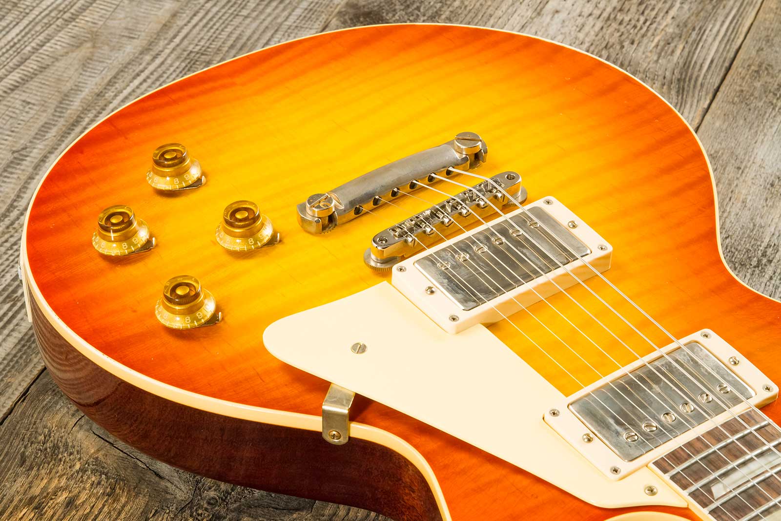 Gibson Custom Shop M2m Les Paul Standard 1959 Reissue 2h Ht Rw #941225 - Murphy Lab Light Aged Sunrise Tea Burst - Enkel gesneden elektrische gitaar -