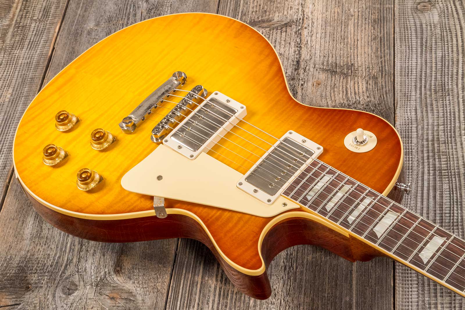 Gibson Custom Shop M2m Les Paul Standard 1959 Reissue 2h Ht Rw #94680 - Murphy Lab Ultra Light Aged  Honey Lemon Fade - Enkel gesneden elektrische git