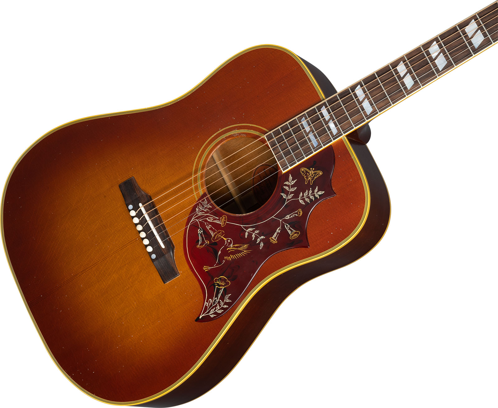 Gibson Custom Shop Murphy Lab Hummingbird 1960 Fixed Bridge Dreadnought Epicea Acajou Rw - Light Aged Cherry Sunburst - Westerngitaar & electro - Vari