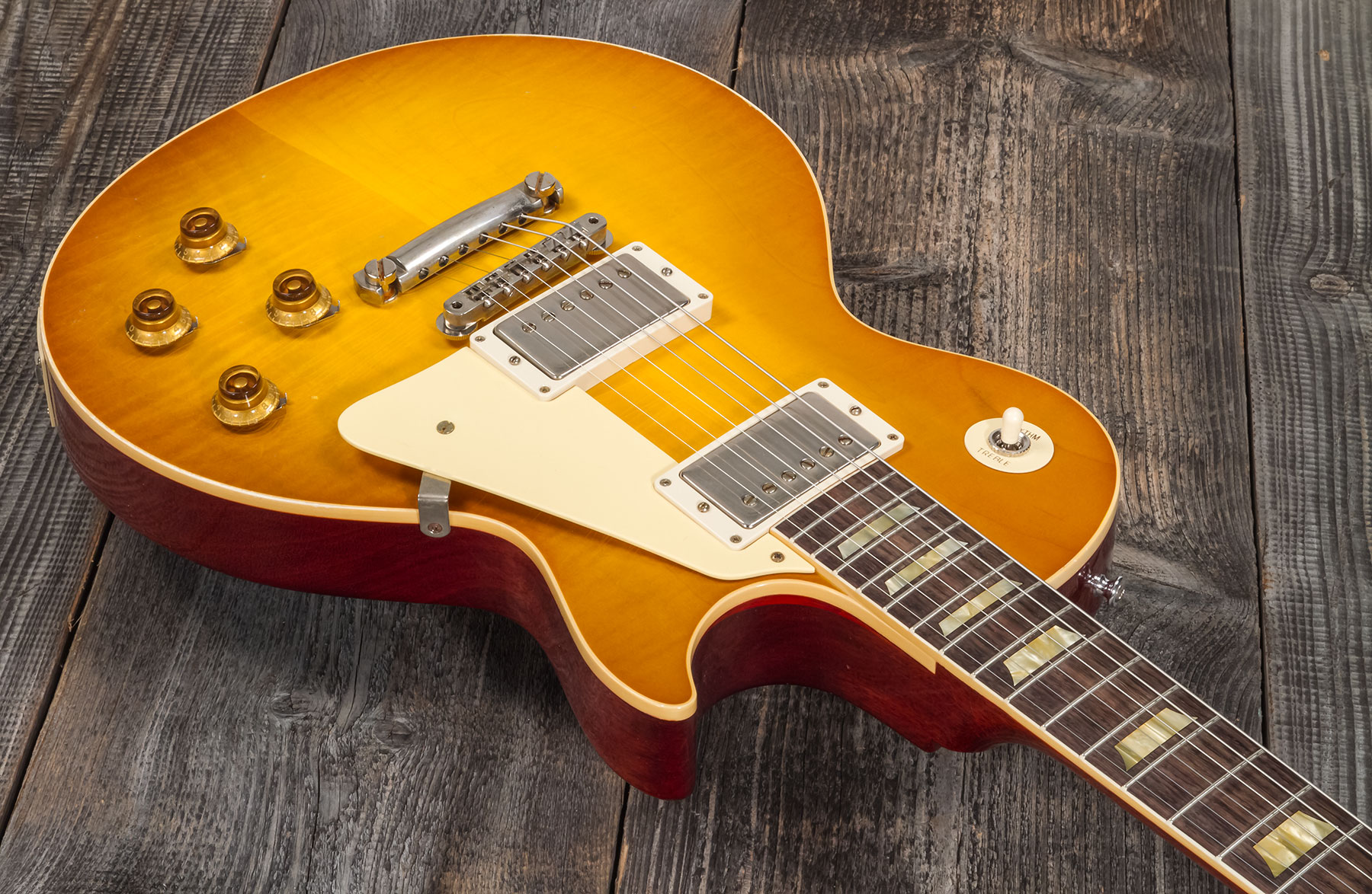 Gibson Custom Shop Murphy Lab Les Paul Standard 1958 Reissue 2h Ht Rw #821279 - Light Aged Lemon Burst - Enkel gesneden elektrische gitaar - Variation