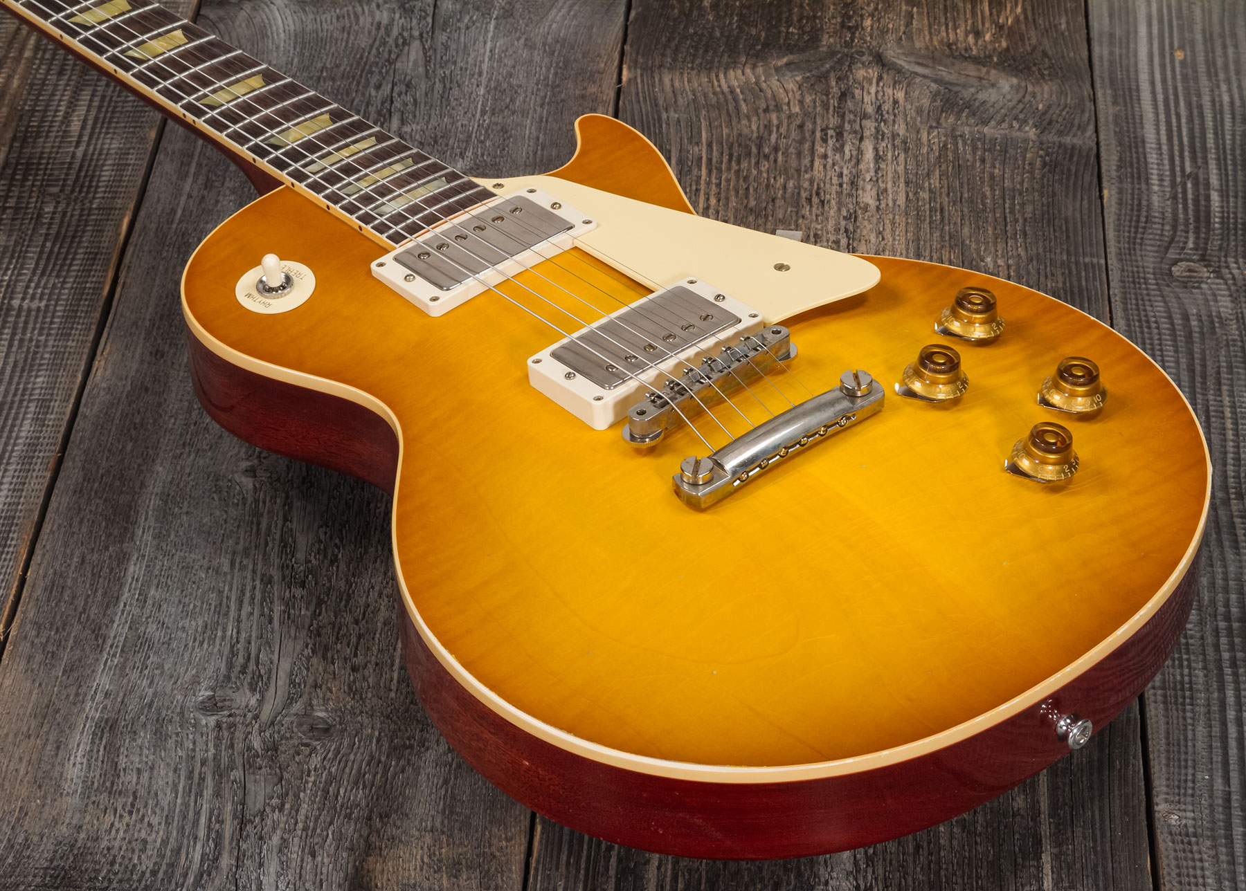 Gibson Custom Shop Murphy Lab Les Paul Standard 1958 Reissue 2h Ht Rw #821279 - Light Aged Lemon Burst - Enkel gesneden elektrische gitaar - Variation