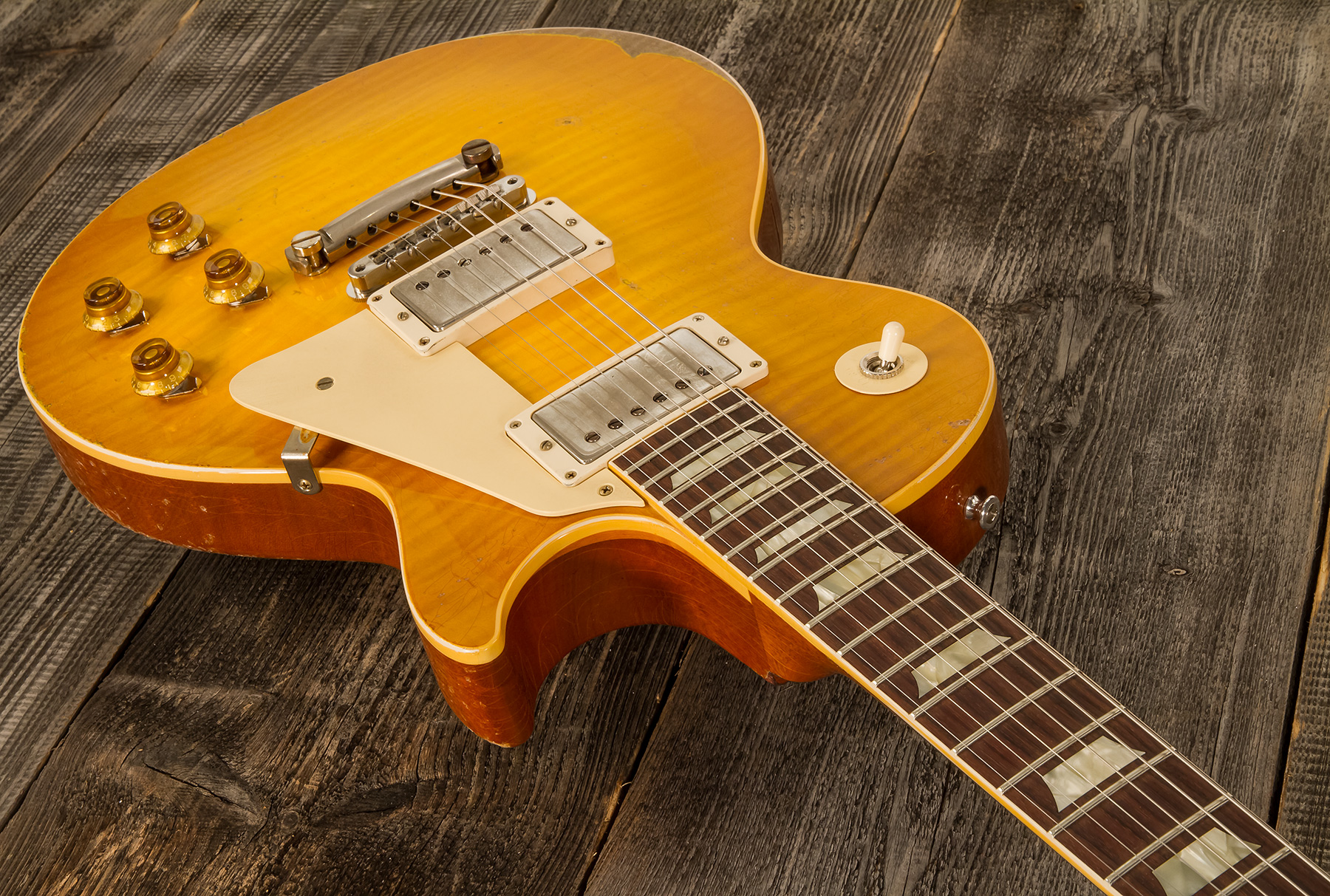 Gibson Custom Shop Murphy Lab Les Paul Standard 1959 Reissue 2h Ht Rw #92817 - Ultra Heavy Aged Lemon Burst - Enkel gesneden elektrische gitaar - Vari