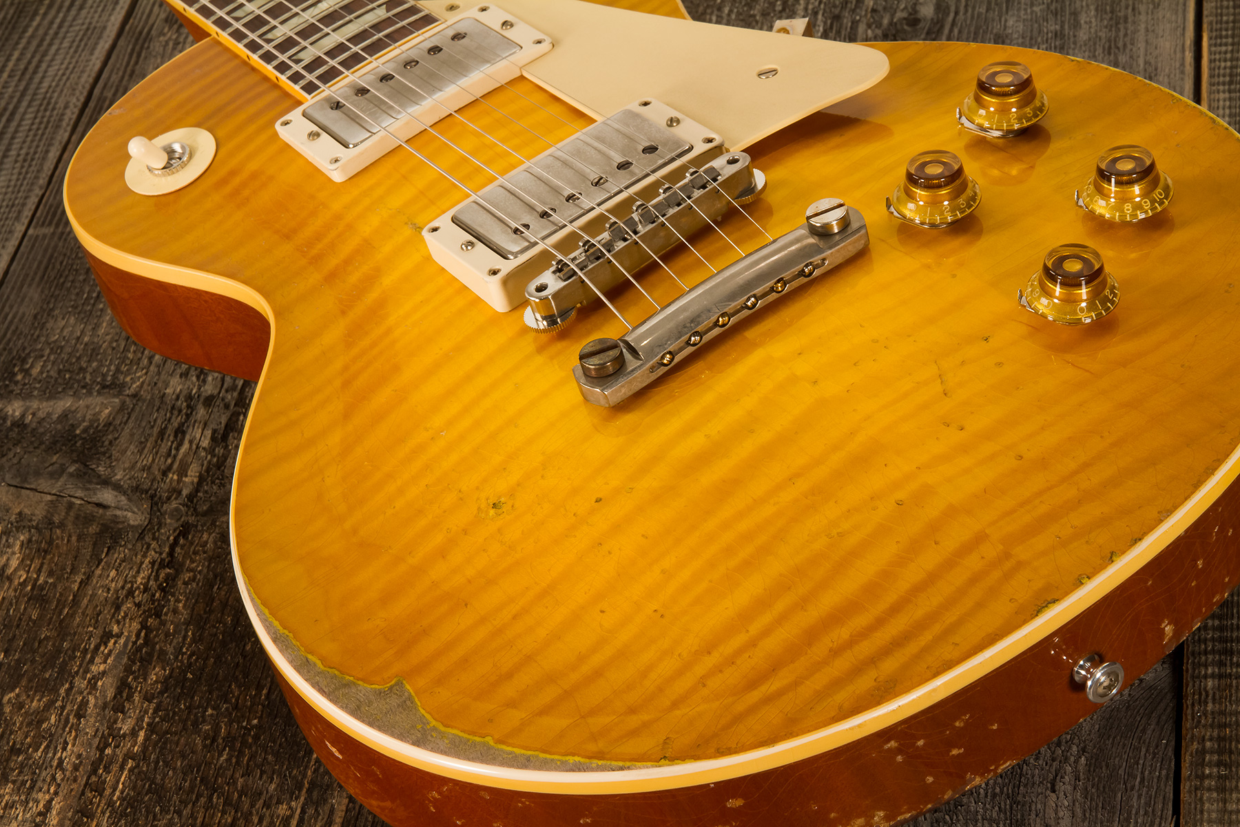 Gibson Custom Shop Murphy Lab Les Paul Standard 1959 Reissue 2h Ht Rw #92817 - Ultra Heavy Aged Lemon Burst - Enkel gesneden elektrische gitaar - Vari