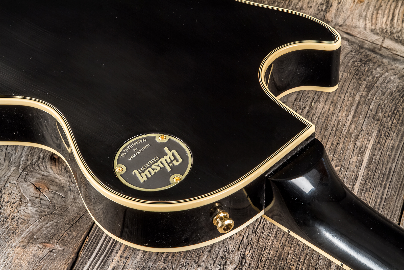 Gibson Custom Shop Peter Frampton Les Paul Custom Phenix Signature 3h Ht Eb - Vos Ebony - Enkel gesneden elektrische gitaar - Variation 10
