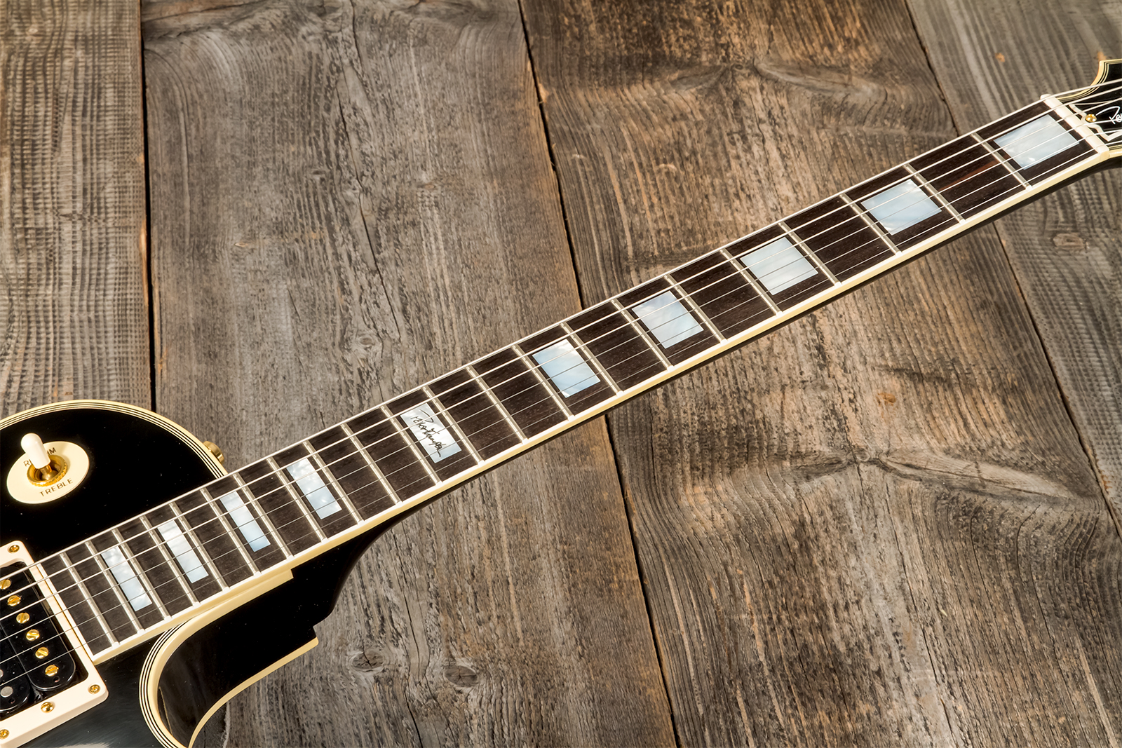 Gibson Custom Shop Peter Frampton Les Paul Custom Phenix Signature 3h Ht Eb - Vos Ebony - Enkel gesneden elektrische gitaar - Variation 8
