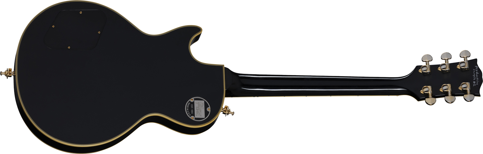 Gibson Custom Shop Peter Frampton Les Paul Custom Phenix Signature 3h Ht Eb - Vos Ebony - Enkel gesneden elektrische gitaar - Variation 1