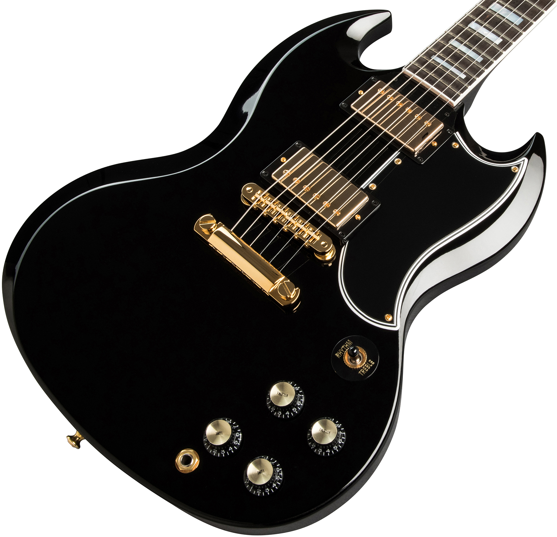 Gibson Custom Shop Sg Custom 2-pickup 2019 2h Ht Eb - Ebony - Guitarra eléctrica de doble corte. - Variation 3