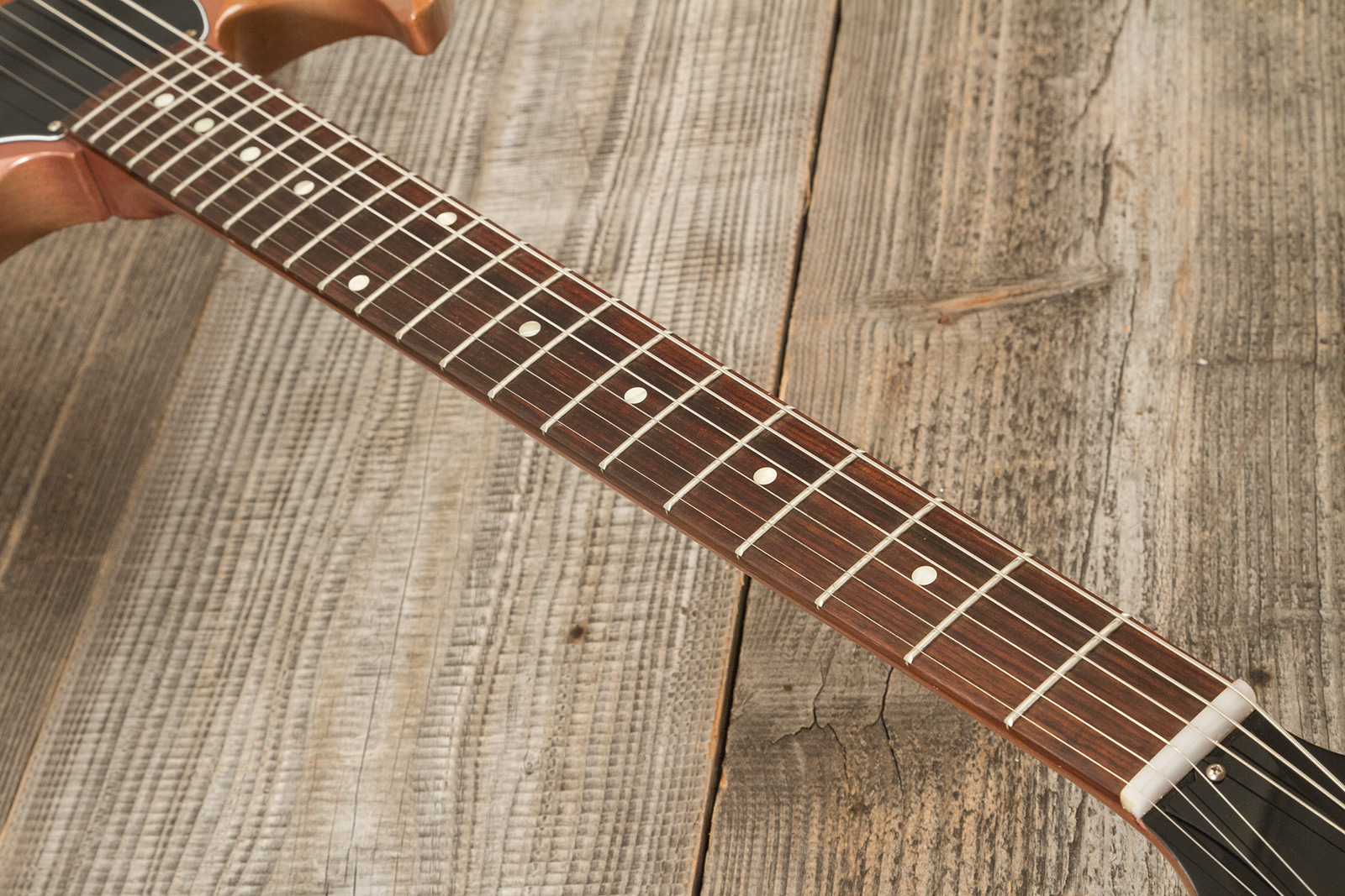Gibson Custom Shop Sg Junior 1963 Lightning Bar 1s P90 Ht Rw - Vos Tv Heather Poly - Double cut gitaar - Variation 5