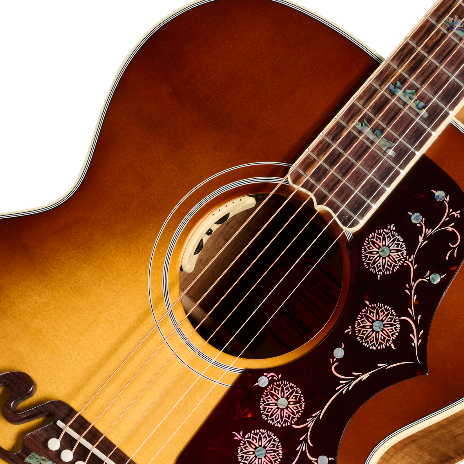 Gibson Custom Shop Sj200 Elegant Koa Artisan Jumbo Epicea Koa Rw - Honey Burst - Folk gitaar - Variation 2