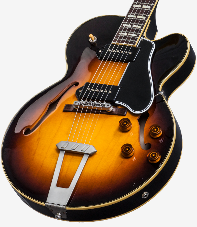 Gibson Es-275 P-90 Ltd - Vos Dark Burst - Semi hollow elektriche gitaar - Variation 2