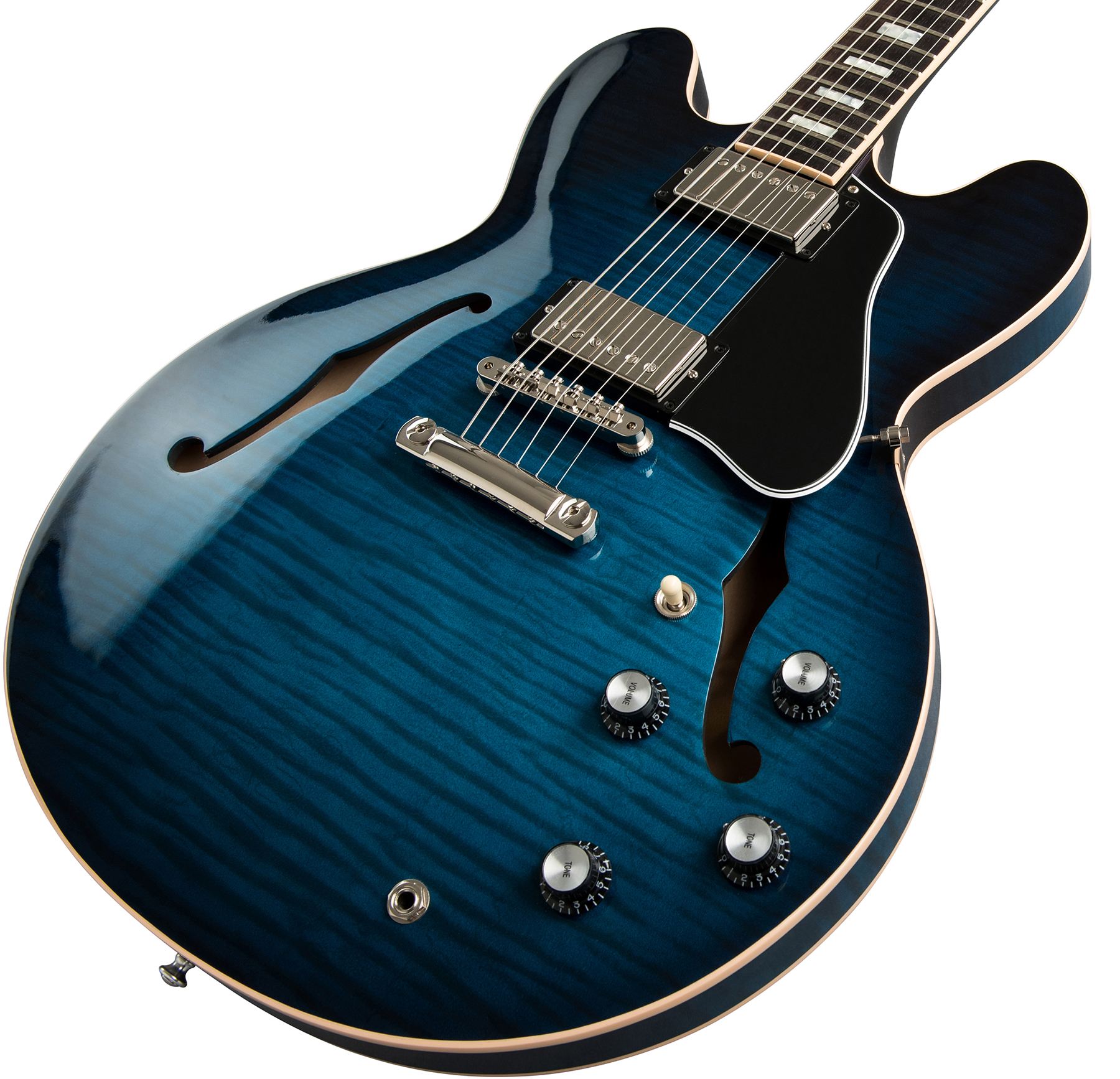 Gibson Es-335 Dot 2019 Hh Ht Rw - Blue Burst - Semi hollow elektriche gitaar - Variation 3