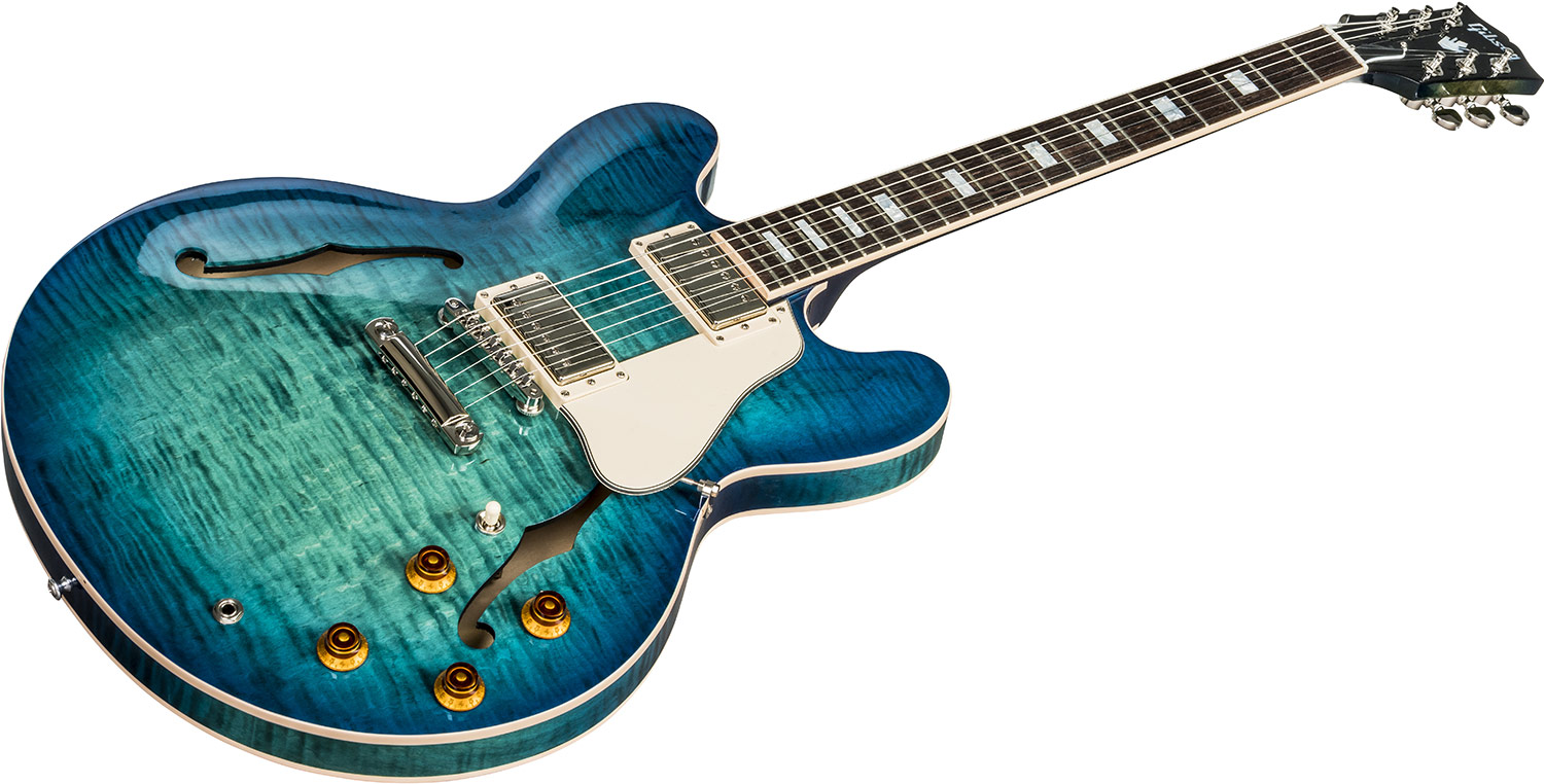 Gibson Es-335 Figured 2018 - Aquamarine - Semi hollow elektriche gitaar - Variation 1