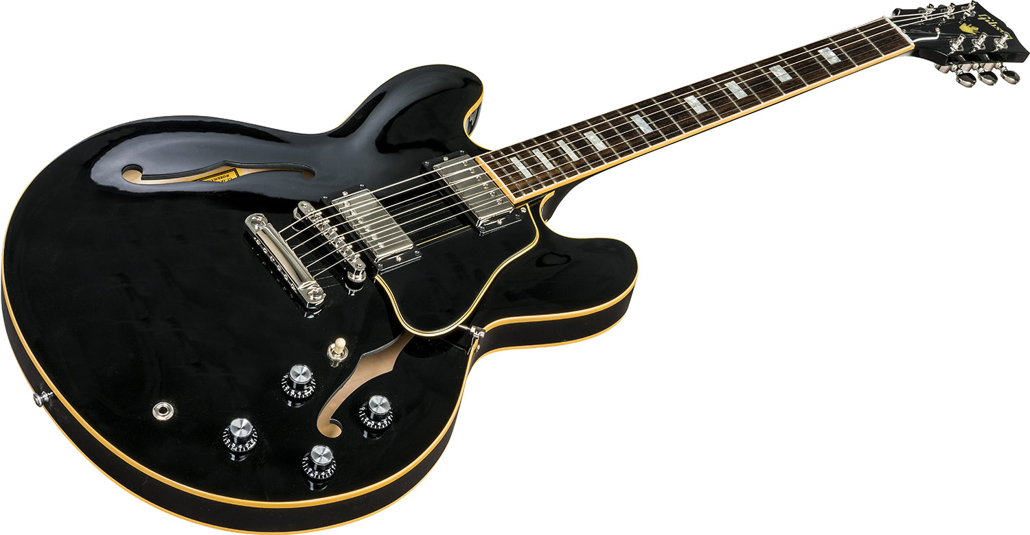 Gibson Es-335 Traditional 2018 - Vintage Ebony - Semi hollow elektriche gitaar - Variation 1