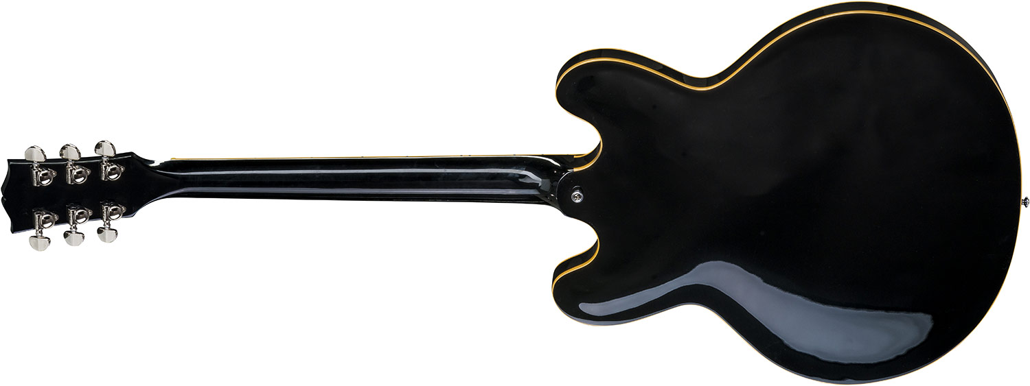 Gibson Es-335 Traditional 2018 - Vintage Ebony - Semi hollow elektriche gitaar - Variation 2
