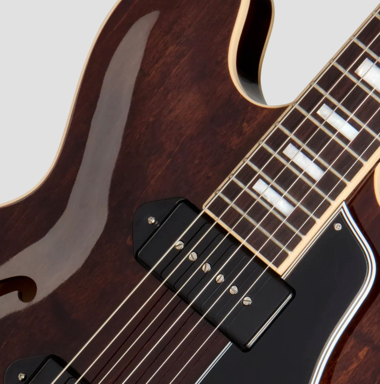 Gibson Es330 Original 2s P90 Ht Rw - Dark Walnut - Semi hollow elektriche gitaar - Variation 2