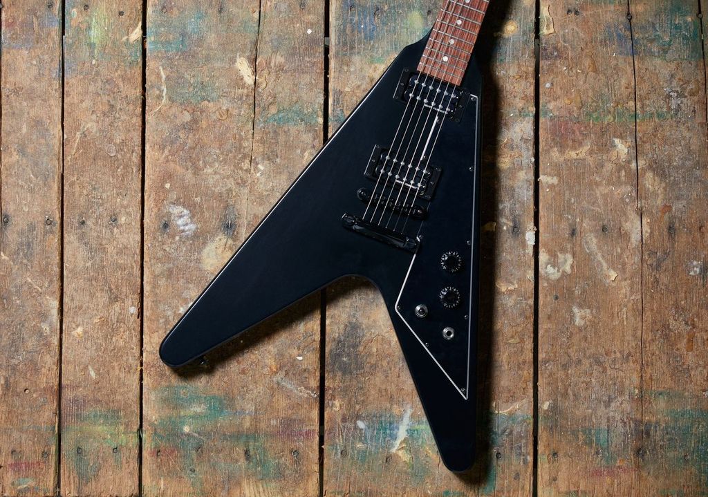Gibson Flying V Tribute 2019 Hh Ht Rw - Satin Ebony - Metalen elektrische gitaar - Variation 5
