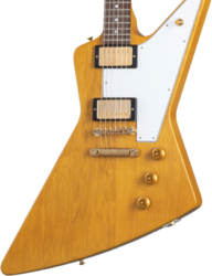 Retro-rock elektrische gitaar Gibson Custom Shop 1958 Korina Explorer Reissue (White Pickguard) - Vos natural