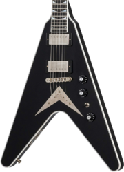 Metalen elektrische gitaar Gibson Custom Shop Dave Mustaine Flying V EXP Ltd - Vos ebony