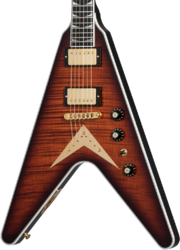 Metalen elektrische gitaar Gibson Custom Shop Dave Mustaine Flying V EXP Ltd - Red amber burst