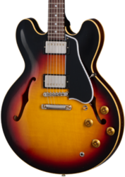 Semi hollow elektriche gitaar Gibson Custom Shop 1958 ES-335 Reissue Ltd - Murphy Lab Light Aged Tri-Burst