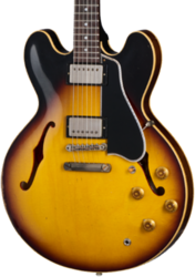 Semi hollow elektriche gitaar Gibson Custom Shop 1958 ES-335 Reissue Ltd - Murphy lab heavy aged faded tobacco burst