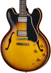 Semi hollow elektriche gitaar Gibson Custom Shop 1958 ES-335 Reissue Ltd - Murphy Lab Heavy Aged Faded Tobacco Burst