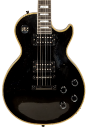 Kenmerkende elektrische gitaar Gibson Custom Shop Kirk Hammett 1989 Les Paul Custom - Murphy lab aged ebony