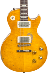 Enkel gesneden elektrische gitaar Gibson Custom Shop Kirk Hammett Greeny 1959 Les Paul Standard - Murphy lab aged greeny burst