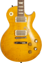 Enkel gesneden elektrische gitaar Gibson Custom Shop Kirk Hammett Greeny 1959 Les Paul Standard #932801 - Murphy Lab Aged Greeny Burst