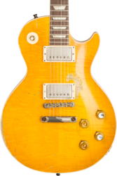 Enkel gesneden elektrische gitaar Gibson Custom Shop Kirk Hammett Greeny 1959 Les Paul Standard #933631 - Murphy lab aged greeny burst