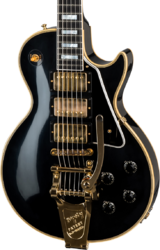 Enkel gesneden elektrische gitaar Gibson Custom Shop 1957 Les Paul Custom 3-Pickup w/ Bigsby - Vos ebony