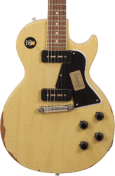 Enkel gesneden elektrische gitaar Gibson Custom Shop M2M 1960 Les Paul Special SC - Heavy aged tv yellow