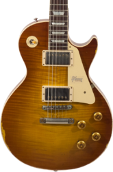 Enkel gesneden elektrische gitaar Gibson Custom Shop M2M 1959 Les Paul Standard #982192 - Heavy aged sunrise tea burst