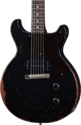 Custom Shop Murphy Lab 1960 Les Paul Junior Double Cut Reissue - Ultra Heavy Aged Ebony 