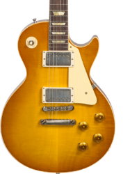 Solid body elektrische gitaar Gibson Custom Shop Murphy Lab 1958 Les Paul Standard Reissue #821279 - Light aged lemon burst