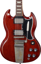 Guitarra eléctrica de doble corte. Gibson Custom Shop Murphy Lab 1964 SG Standard Maestro Reissue - Heavy aged faded cherry 